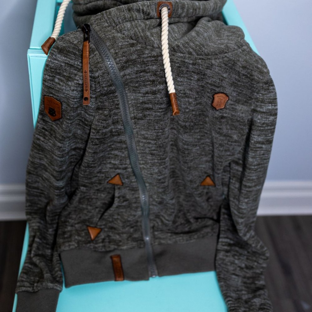 XS Super rare fleece Imported from Germany Naketano Side Zip Hoodie. - Picture 2 of 4